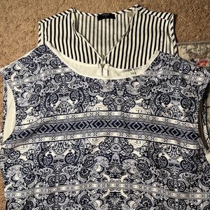 2 for 1 printed tank tops! Great for work or summer, striped and paisley